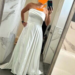 Satin A Line Wedding Dress (BRAND NEW)